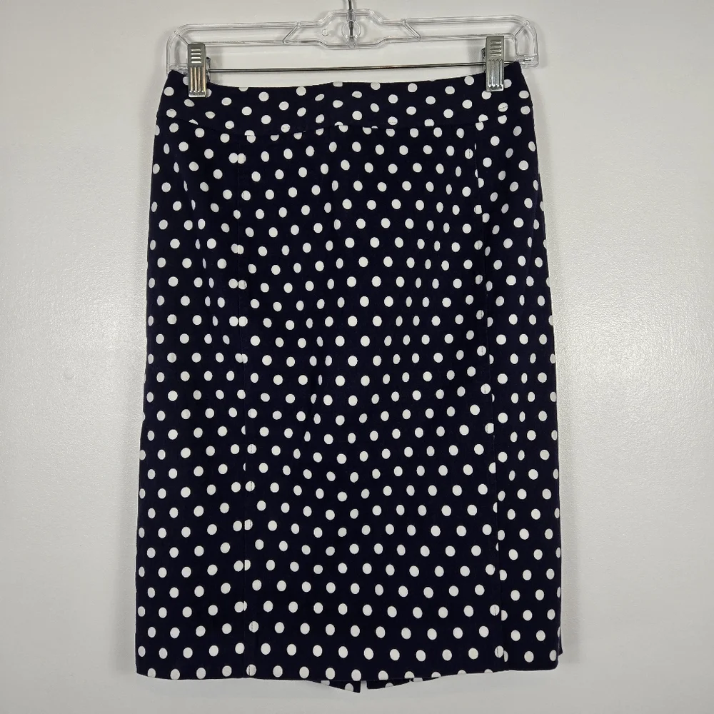 Pixley June Navy Blue White Polkadot Pencil Skirt Size XS